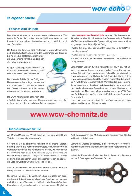 Ausgabe Mai 2011 - Wohnungen Chemnitz - WCW eG