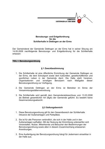 Schillerhalle - Gemeinde Dettingen an der Erms