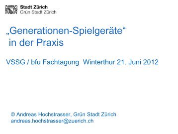 "Generationen-Spielgeräte" in der Praxis - BfU