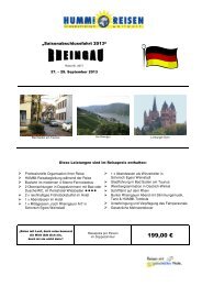 Flyer HUMMI-Saisonabschlussfahrt 3Tg Rheingau ... - Hummi Reisen