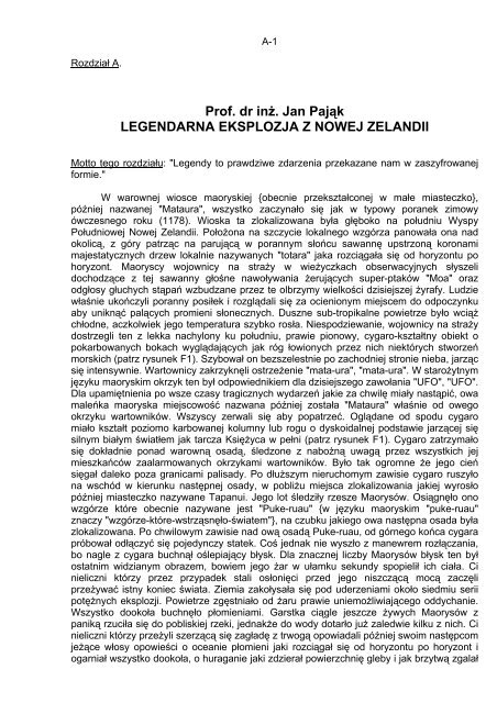 Prof. dr inż. Jan Pająk "EKSPLOZJA UFO W TAPANUI Z ROKU 1178 ...