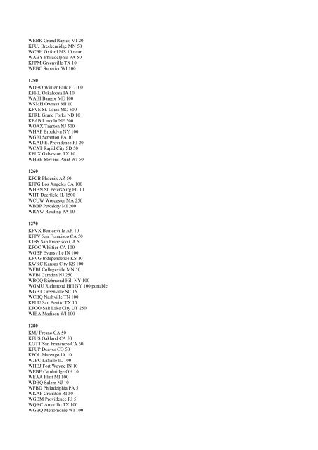 U. S. Radio Stations as of June 30, 1922 The following list of U. S. ...