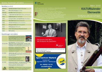 KULTURkalender Eberswalde März 2010 - Stadt Eberswalde