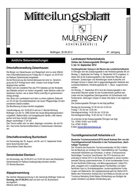 altpapiersammlung - Gemeinde Mulfingen