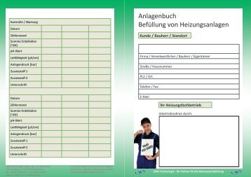 Anlagenbuch Befüllung von Heizungsanlagen - UWS Technologie