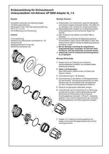 Einbauanleitung für Eichaustausch Unterputzzähler mit Allmess UP ...