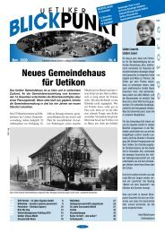 Neues Gemeindehaus für Uetikon