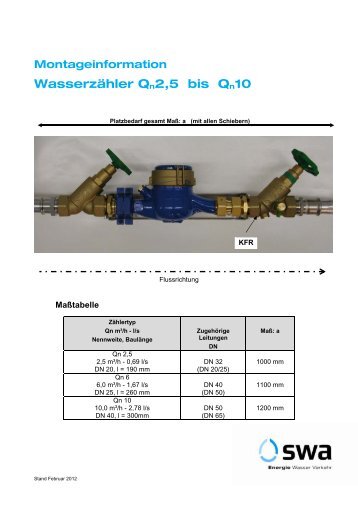 Wasserzähler Qn2,5 bis Qn10 - Netze der Stadtwerke Augsburg ...