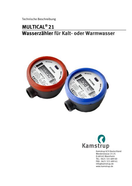 MULTICAL® 21 Wasserzähler für Kalt- oder Warmwasser - Kamstrup