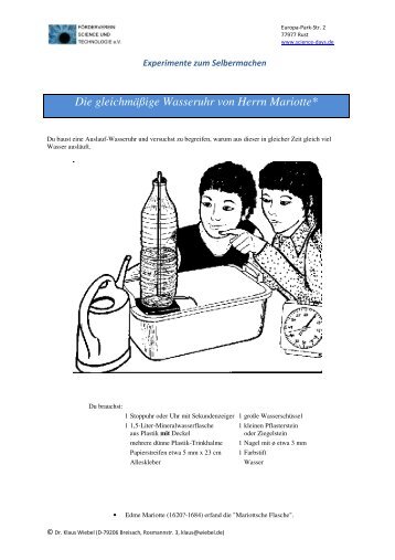 Die gleichmäßige Wasseruhr von Herrn Mariotte* - Science Days