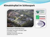 Klimalehrpfad im Schlosspark - Gymnasium Schloß Neuhaus