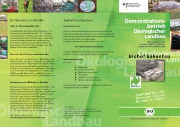 Flyer Biobetrieb - Biohof Bakenhus
