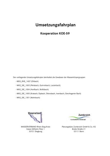 Umsetzungsfahrplan Teil1 - beim Wasserverband Rhein-Sieg-Kreis