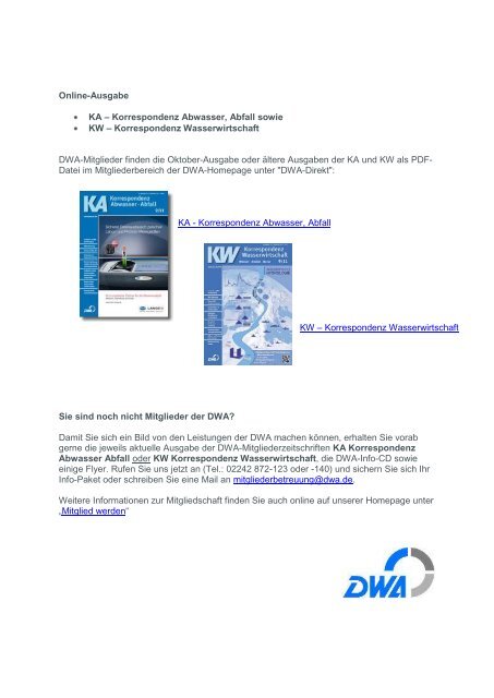 Korrespondenz Abwasser · Abfall - DWA