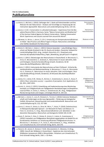 Download der kompletten Publikationliste - Prof. Dr. Eckhard Jedicke
