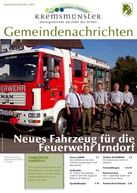 Gemeindenachrichten September/Oktober 2007 - Marktgemeinde ...