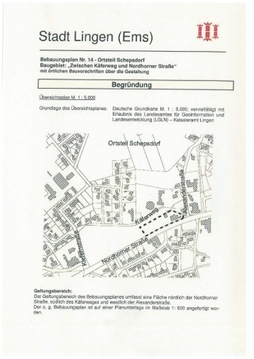 Titelblatt Begründung - Stadt Lingen