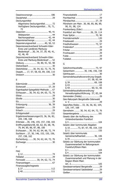 Neunzehnter Zusammenfassender Bericht 2009 - Hessischer ...