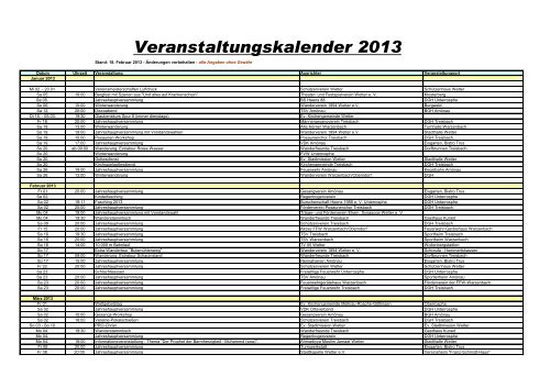 2013 Veranstaltungskalender - Stadt Wetter Hessen