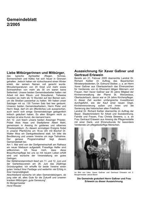 Gemeindeblatt 2/2005 - Aresing