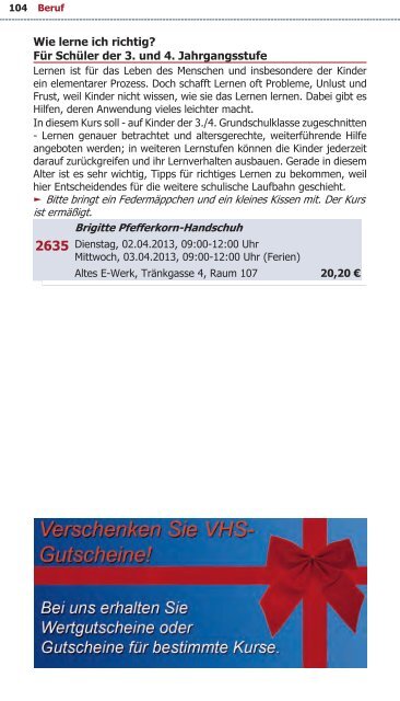 Programm VHS Bamberg Frühjahr 2013 - Städtische ...