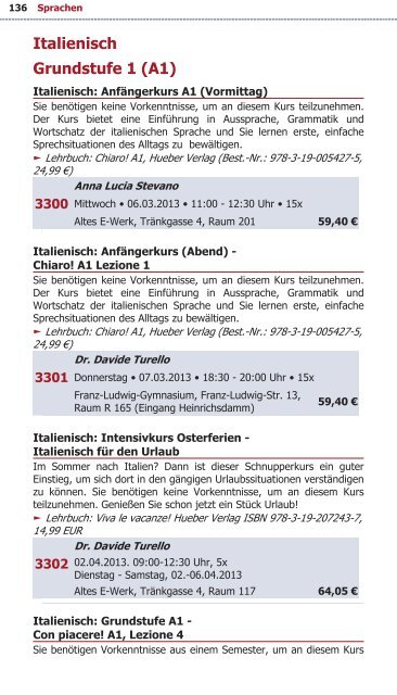 Programm VHS Bamberg Frühjahr 2013 - Städtische ...