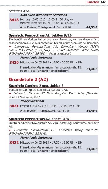 Programm VHS Bamberg Frühjahr 2013 - Städtische ...