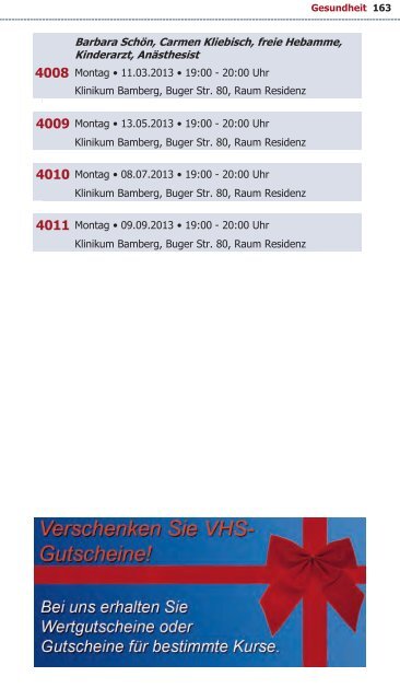 Programm VHS Bamberg Frühjahr 2013 - Städtische ...