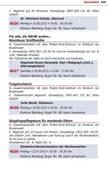 Programm VHS Bamberg Frühjahr 2013 - Städtische ...