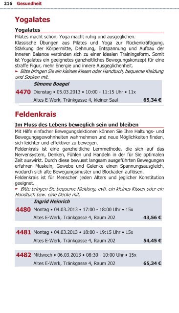 Programm VHS Bamberg Frühjahr 2013 - Städtische ...