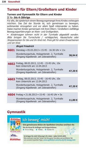 Programm VHS Bamberg Frühjahr 2013 - Städtische ...