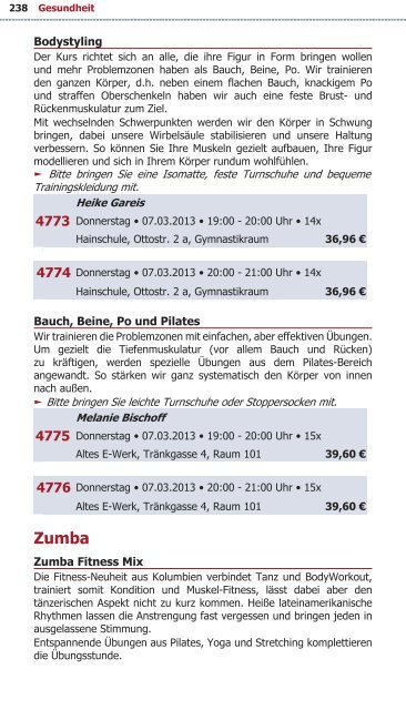 Programm VHS Bamberg Frühjahr 2013 - Städtische ...