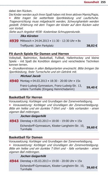 Programm VHS Bamberg Frühjahr 2013 - Städtische ...