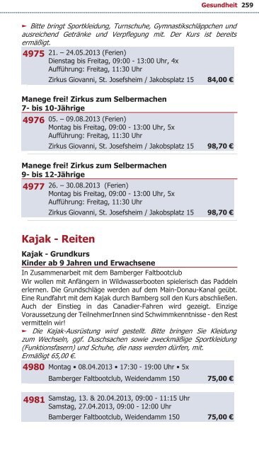 Programm VHS Bamberg Frühjahr 2013 - Städtische ...