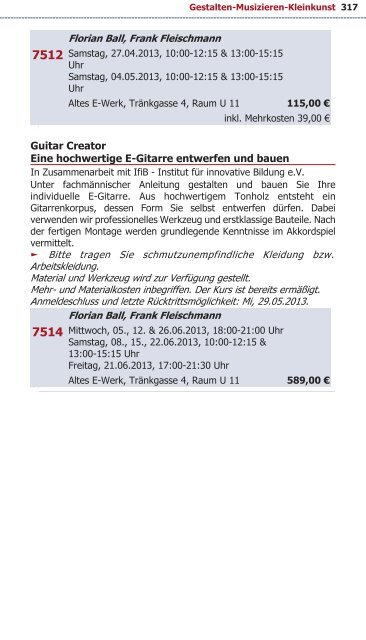 Programm VHS Bamberg Frühjahr 2013 - Städtische ...