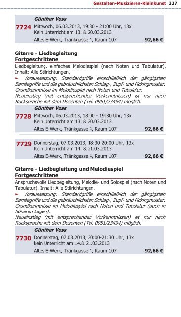 Programm VHS Bamberg Frühjahr 2013 - Städtische ...