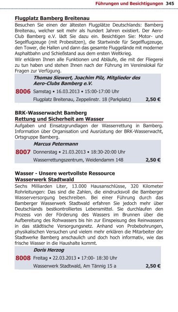 Programm VHS Bamberg Frühjahr 2013 - Städtische ...