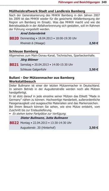 Programm VHS Bamberg Frühjahr 2013 - Städtische ...