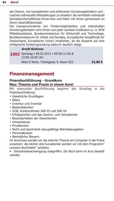 Programm VHS Bamberg Frühjahr 2013 - Städtische ...