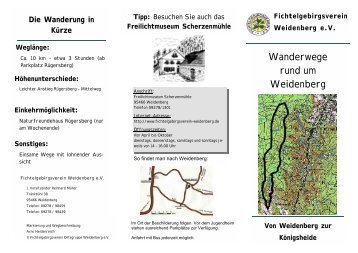 Prospekt Wanderweg Königsheide - Fichtelgebirgsverein Weidenberg