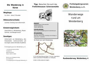 Wanderwege rund um Weidenberg - Fichtelgebirgsverein Weidenberg