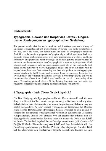 Hartmut Stöckl Typographie: Gewand und Körper des Textes