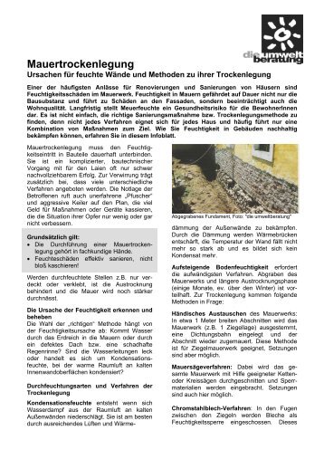 Mauertrockenlegung, Umweltberatung, Wien (pdf)