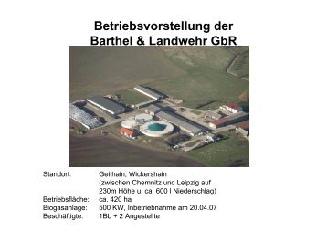 Betriebsvorstellung der Barthel & Landwehr GbR
