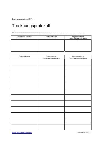 DVL-Trocknungsprotokoll