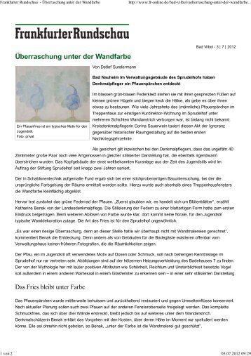 Frankfurter Rundschau - Überraschung unter der Wandfarbe