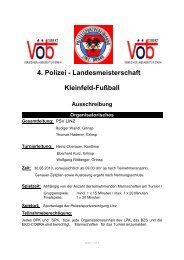 4. Polizei - Landesmeisterschaft Kleinfeld-Fußball Ausschreibung ...