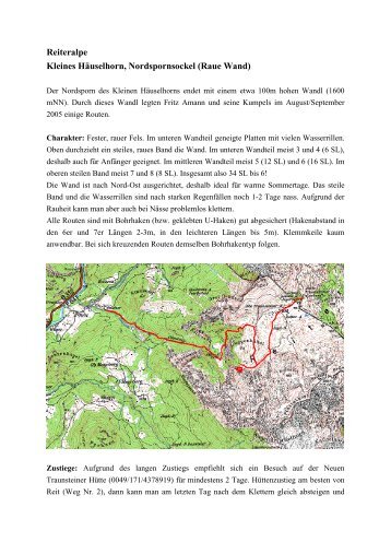 Raue Wand - Erstbegehungen von Fritz Amann und Josef Brüderl