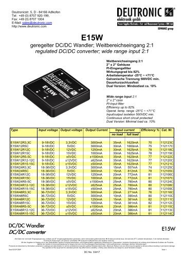 DC/DC converter geregelter DC/DC Wandler; Weitbereichseingang ...