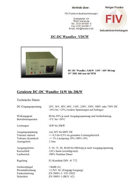 Getaktete DC-DC Wandler 1kW bis 20kW